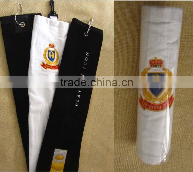 China supplier tri fold towel customized logo