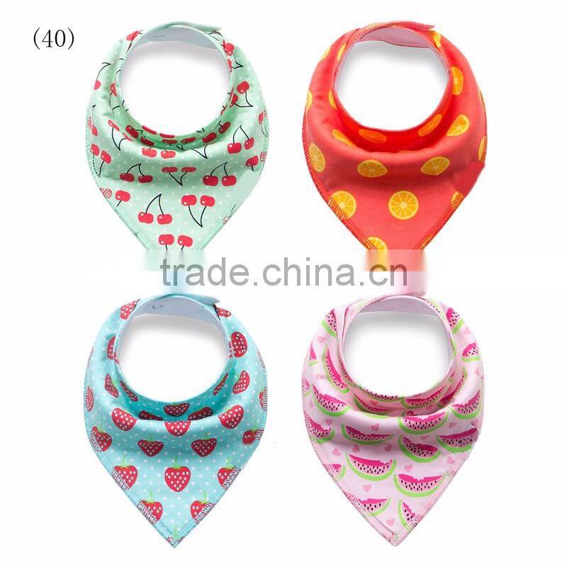 High Quality Cotton Baby Bandana Bib Plaid Organic Bamboo Terry Cloth Bib Drool Triangle