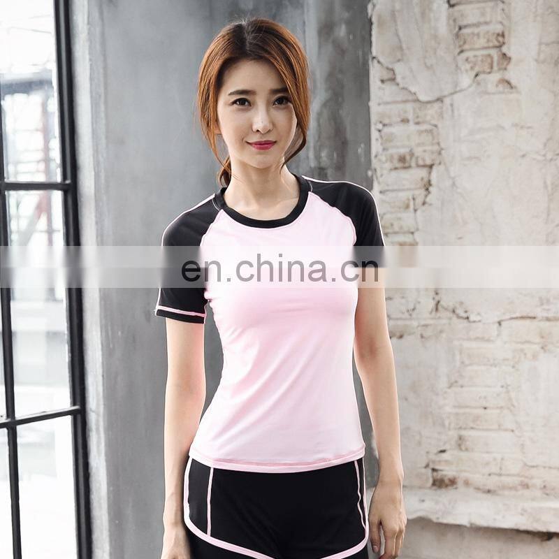 Cheap price promotion 90% polyester 10% spandex gym t shirt women wholesale