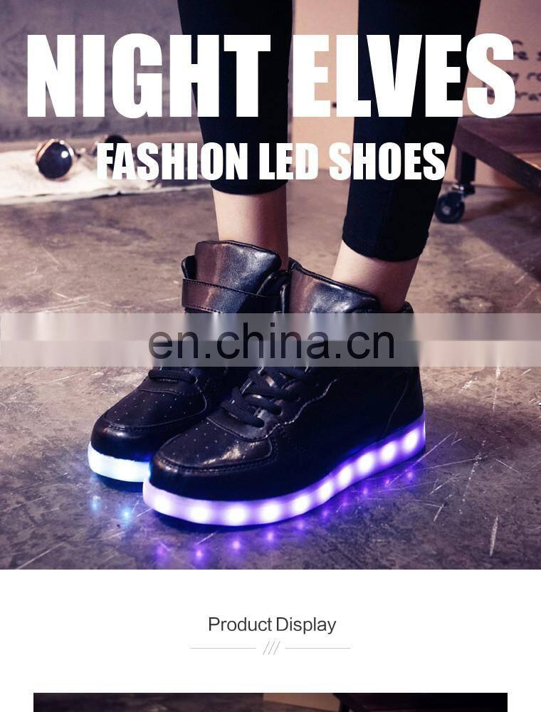 Factory Wholesale Hot Fashion Cool light up shoes street dance luminous high top LED sneakers casual shoes for men women