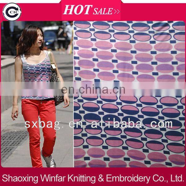Alibaba China single jersey spandex knitting printed spun rayon fabric for garment