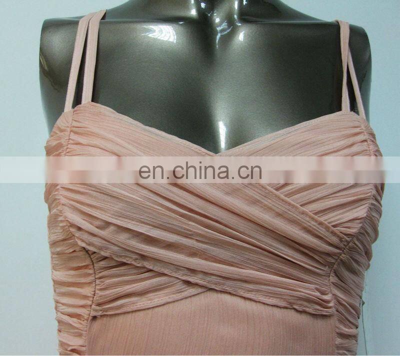 Light pink young ladies spaghetti strap short dress