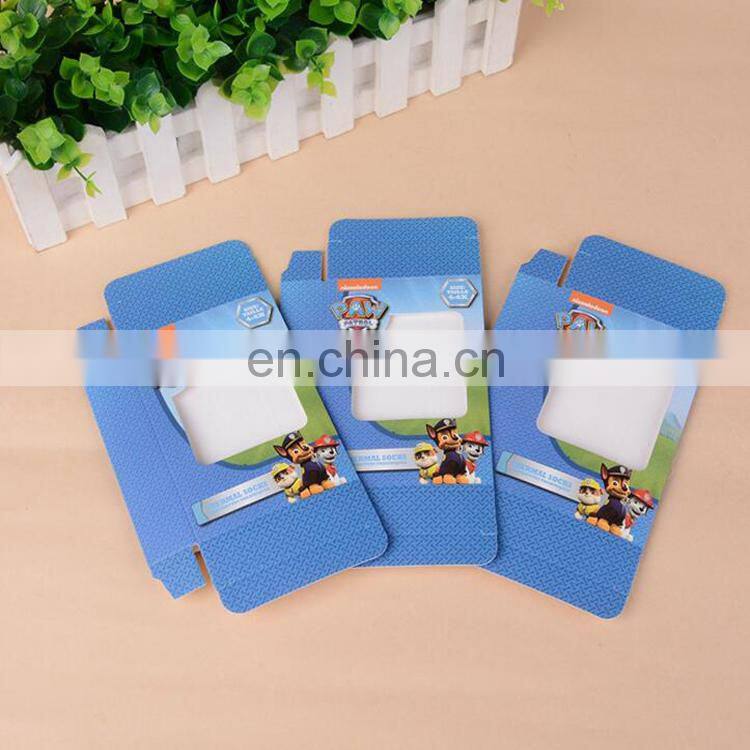 2017 new hot sale factory made Top-bottom flat bottom luxury gold paper folding box for socks packaging