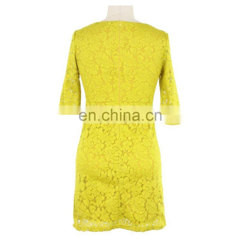 2017 Lace Bright Color Women Simple Evening Dress