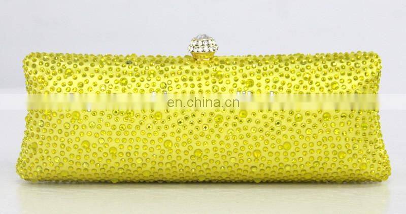 No.1802A Yellow color clutch evening party bags,evening clutch bags,multicolor crystal clutch bags