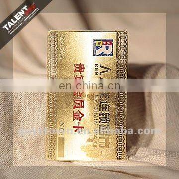Custom Private Metal Golden Company Business Vip Card For Promotion