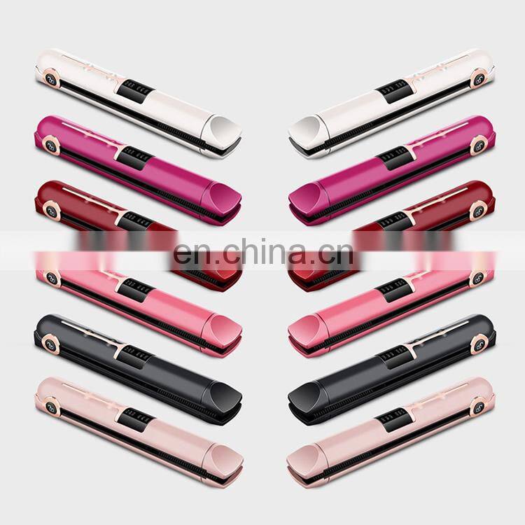 OEM ODM Custom factory best cordless hair straightener flat irons High quality home rechargeable hair straightener price