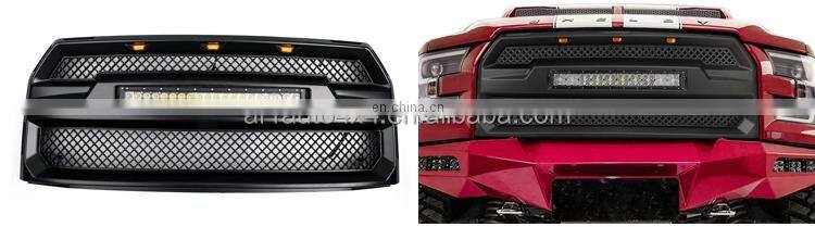 Fits F150 2015-2017 Front Upper Grille Raptor Style With LED Light Bar