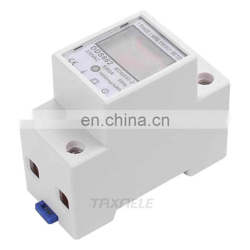 Electric Din Rail Single Phase Two Wire LCD Digital Display Wattmeter Power Consumption Electronic Energy KWh Meter AC230V 50Hz