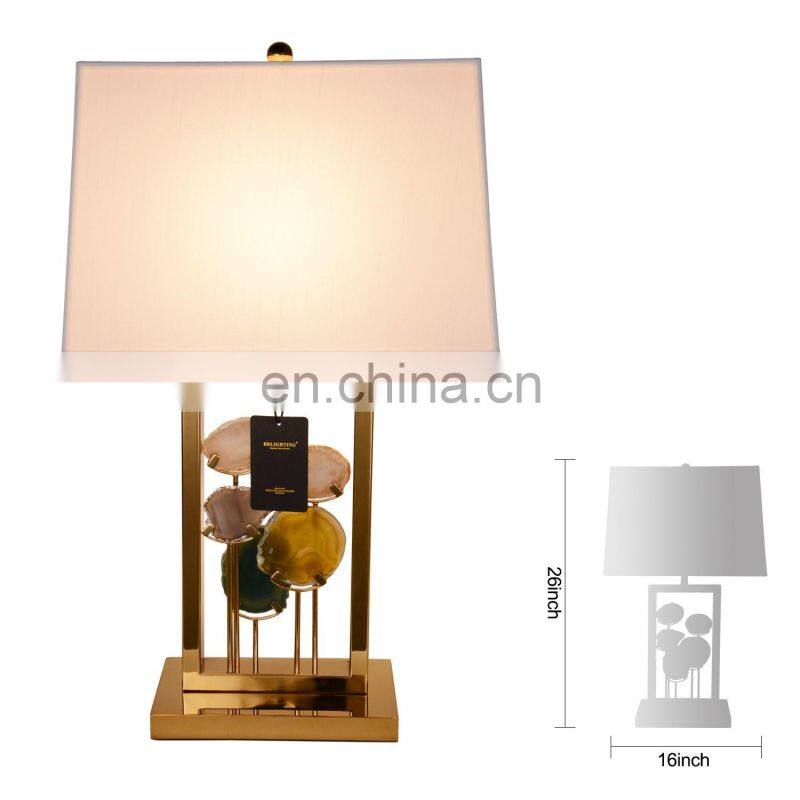 Brlighting Unique Designed Luxury Agate Stone Table Lamp for Hotel Bedside