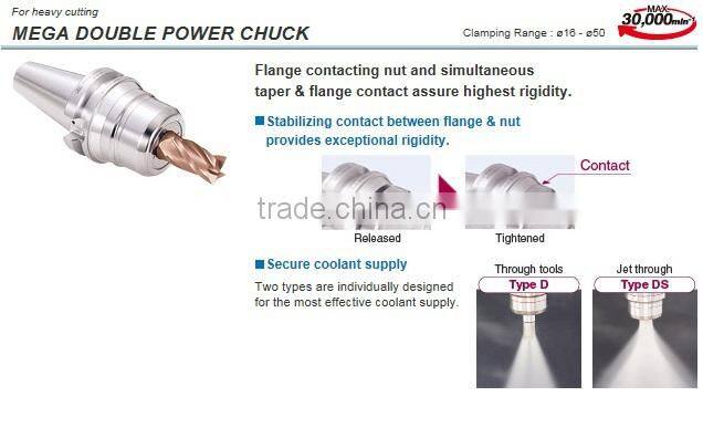 Wide variety of collets and chuck bodies to cover all high speed ultra precision machining applications by BIG DAISHOWA SEIKI