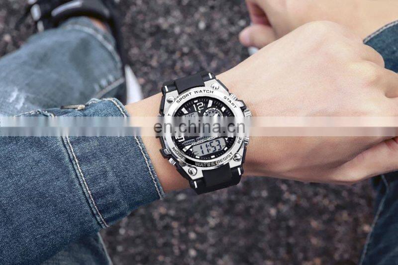 Sanda 739 Analog Digital Backlight Watches Mens Waterproof Analog Quartz Unique Army Green Gents Sport Wrist Watch For Boys