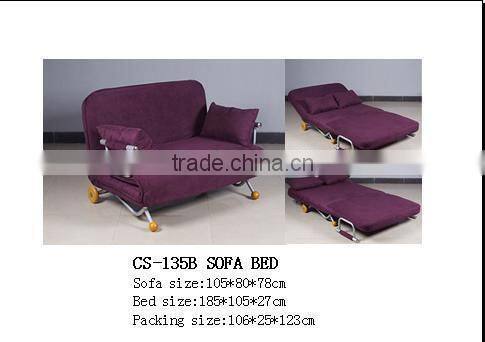 Full Metal Structure Modern Leisure Fabric Wood leg Sofa Bed Furniture