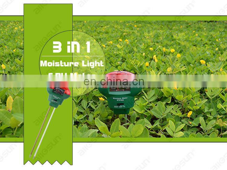 Analog 3-in-1 Moisture Meter Garden Tools with Light Soil Analog PH Meter Test Function Farming All Sun ETP303