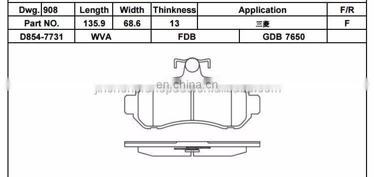 Car spare parts Disc brake pads sets D1089/D1521/GDB3581 no noise None asbestos