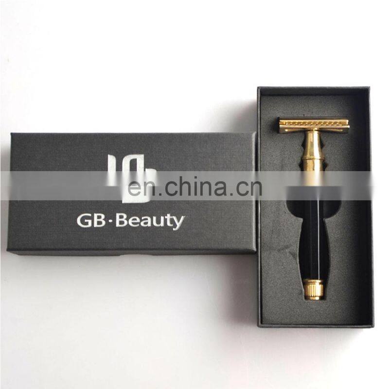 High quality beautiful women rose gold customized metal traditional double edge blades men shaver gift barber razor