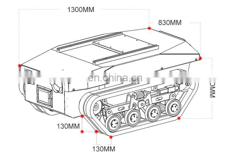 open source robots high speed rubber track military vehicle tank robot chassis