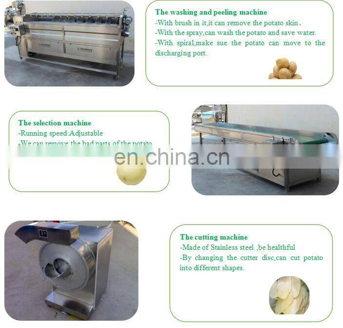 Fully Automatic Potato Chips Making Machinery Plantain Frites Surgeler Processing Plant Frozen French Fries