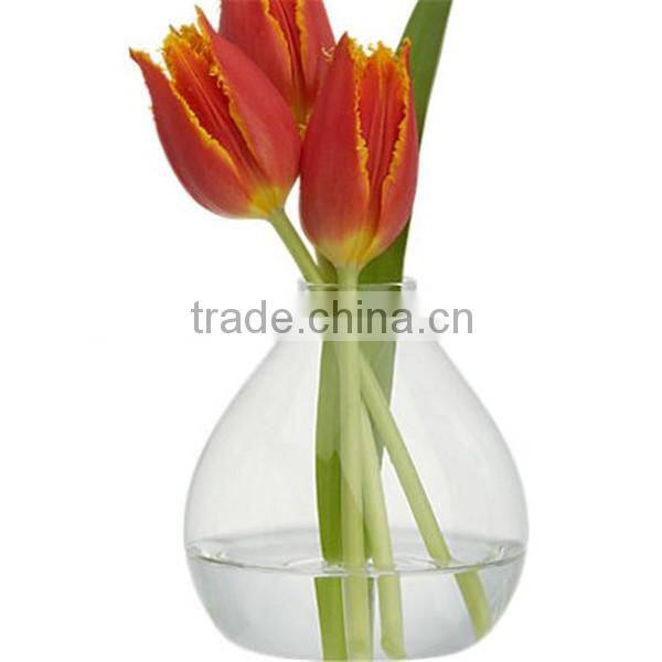 hand blown glass balls flat clear glass vase