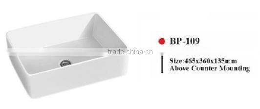 BP-104 Modern Bathroom Design, Quality Square Art Basin, Bathroom Countertop Ceramic Washbasin Bowl