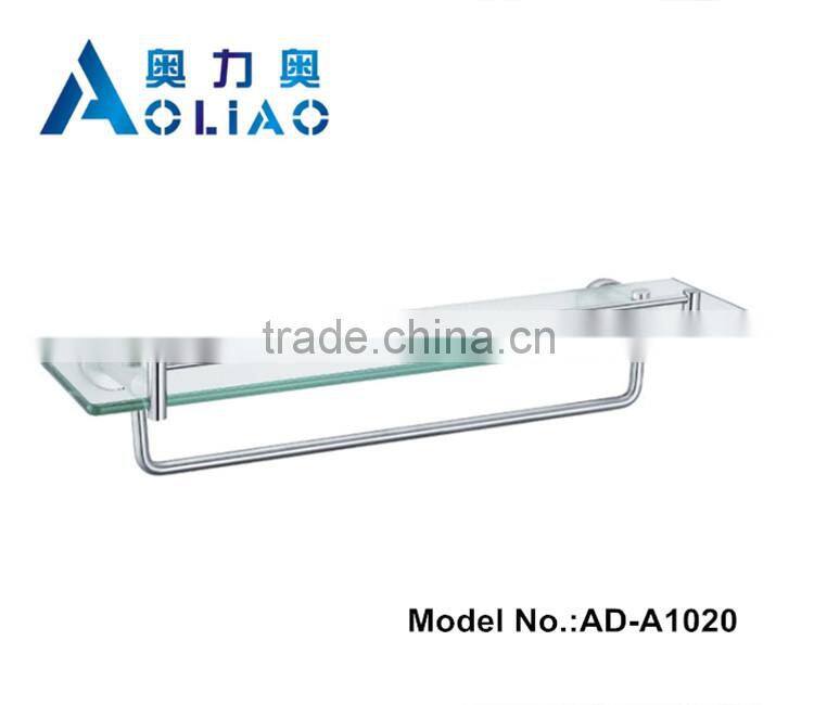 High quality Bathroom accessory stainless steel single glass platproms