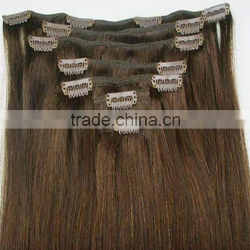 New Year's gift 100% remy human hair extension,Indian clip in hair