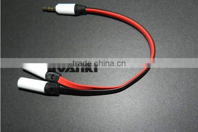 2016 best products for import 2 in1 3.5mm jack 1 male to 2 female car audio aux stereo cable online shopping free samples