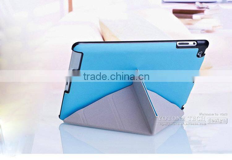 Hot New Promotional 4 Shapes Stand Design Magnetic PU Leather Crash-Proof Protective Case Cover for Ipad 2 3 4