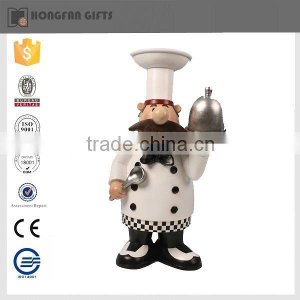 2015 new product kitchen ware decoration resin chef