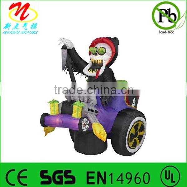 Halloween inflatable giant reaper riding a horse