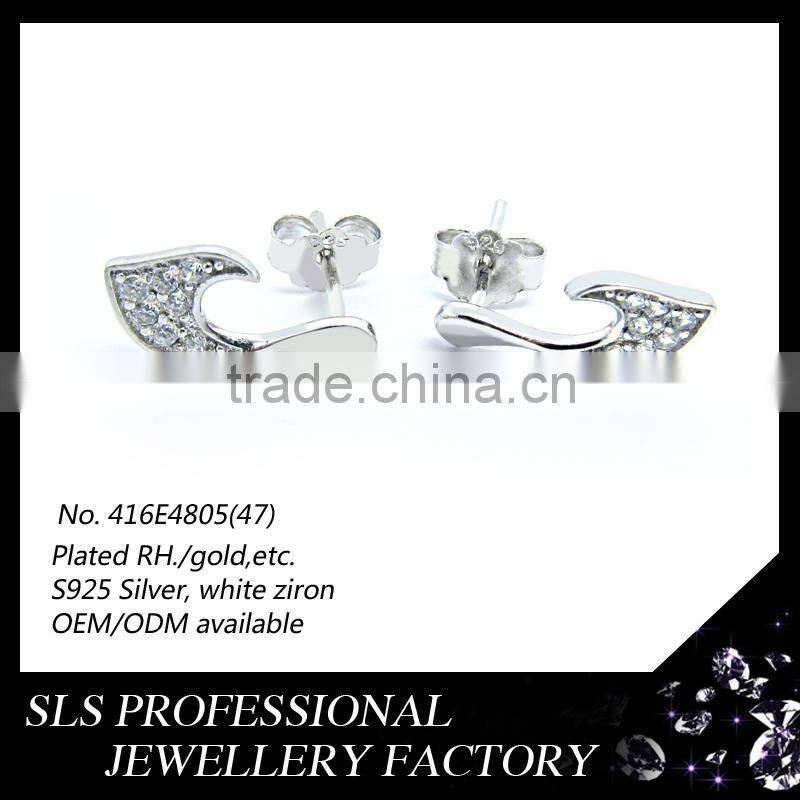 Fashion cartilage piercing earring simple light weight stud earring for little girls wear with butterfly push back earring stud