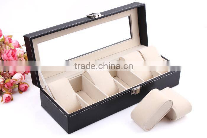 C34 ANPHY 6 pcs Watch Box High Grade Leather Flannelette Display Case