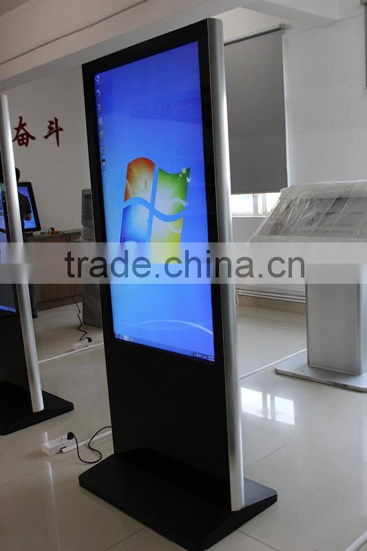 floor standing interactive advertising totem,65 inch advertising display