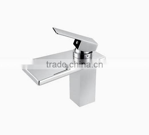 Tall Bathroom Basin Mixer Tap Chromed Polished Waterfall Sink Faucet
