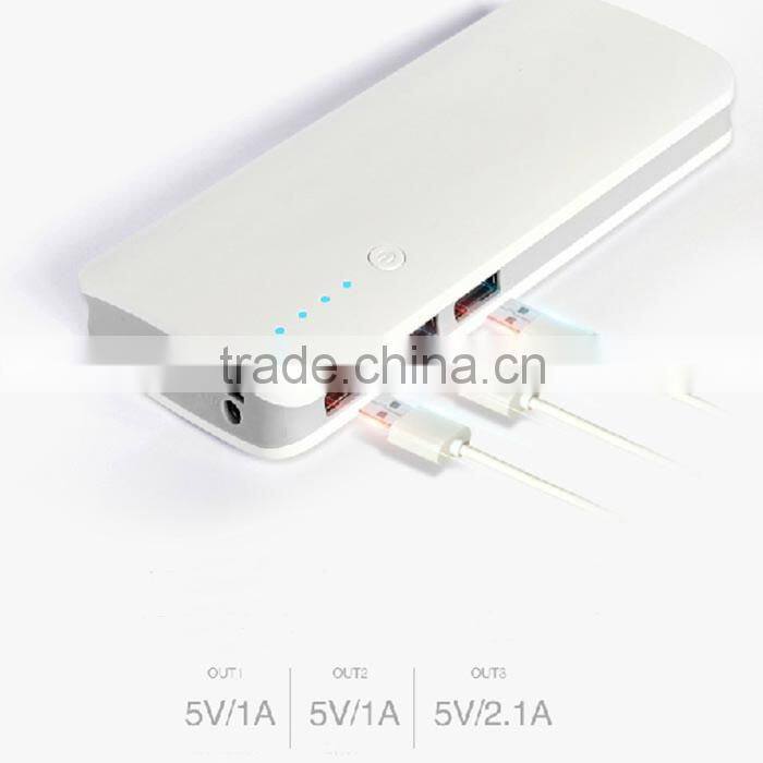 flashlight three usb 10000mah slim power bank charger XH-406