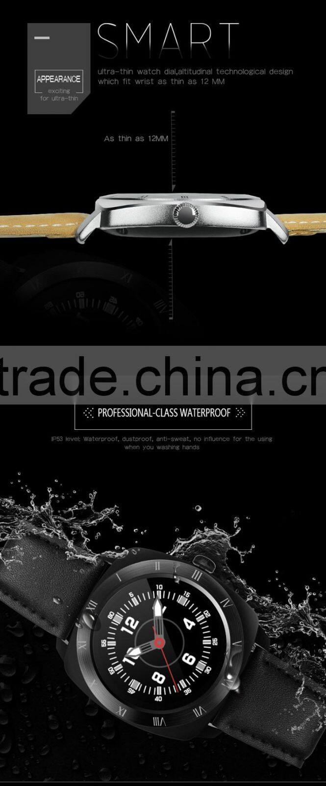 DM88 Nucleus OS bluetooth 3.0+4.0 1.22" screen Lithium-ion polymer battery heart rate monitor smart watch