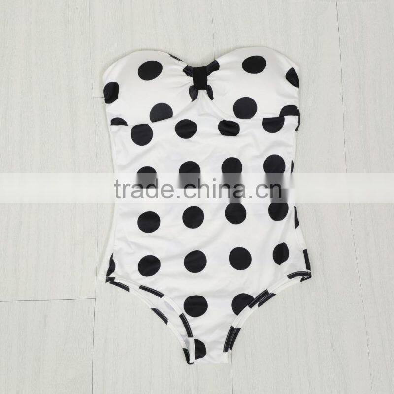 50s Vintage Dot One Piece Swimsuit Women