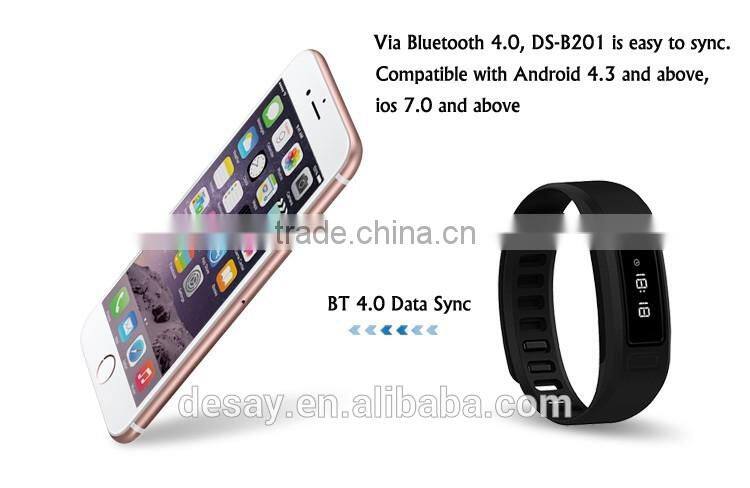 Desay Call/SMS Reminder Photo Music Support Android IOS Bluetooth OLED Smart Bracelet DS-B201