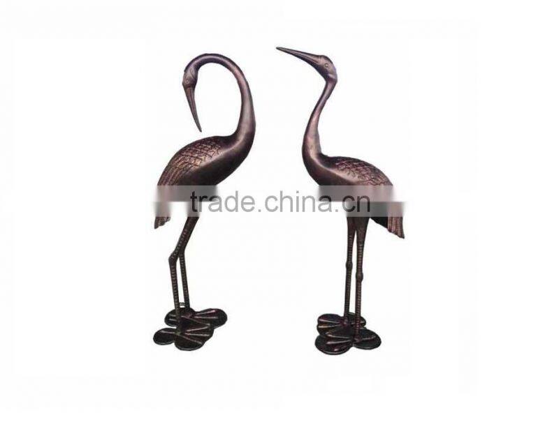 43 Inch Sculptured Cranes in Bronze Finish