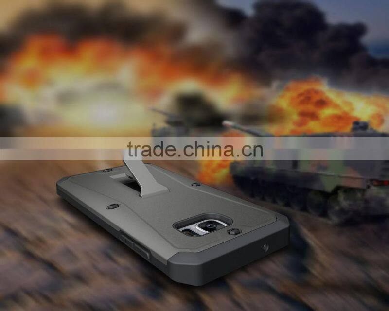 PremiumTank Style case Combo PC+TPU Kickstand Mobile back cover case For samsung S7 Edge with screen protector