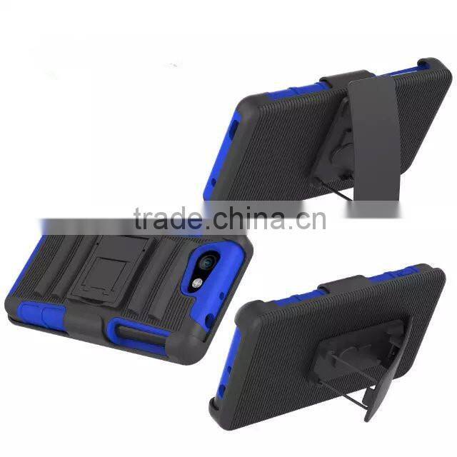 Keno Tough Rugged Layered Extreme Hybrid Belt Clip Holster Case for Sony Xperia Z4 Compact / Z4 Mini