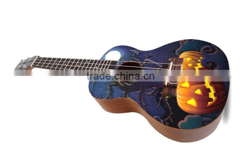 Best Brand Halloween Style Art Uklele basswood guitar Good Gifts For Student