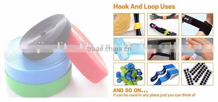 Nylon Black Double Side Hook and loop cable tie for cable mangement