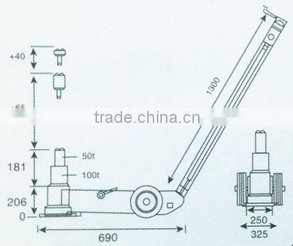 100T high quality penumatic hydraulic floor jack for sale