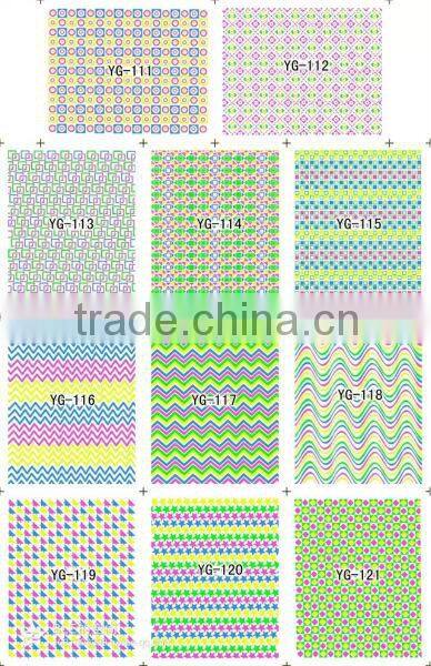 Unique 4 pcs Cute Colorful Fluorescent False Nail Tips Decals Nail Art Stickers Skull Moon Cross Lattice