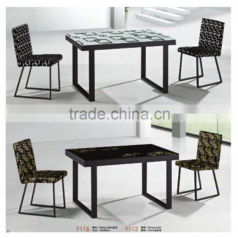 high quality glass top stone base dining table factory sell directly YY19