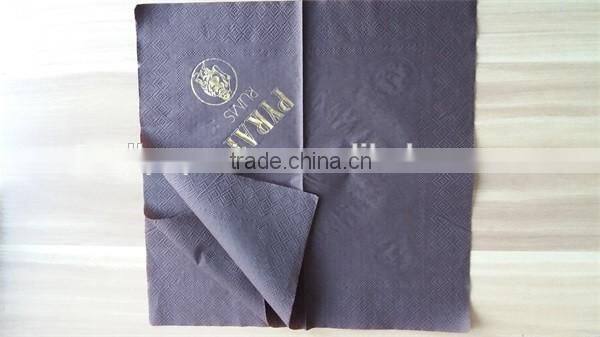 Disposable printed dyeing paper napkins/black printed napkin with customized logo