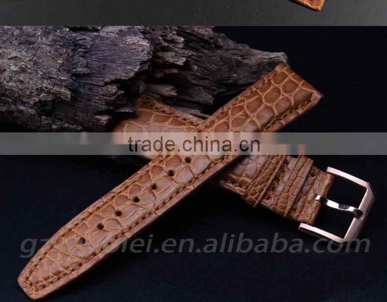 Customized 20mm 21|mm 22mm high quality genuine alligator leather Watch Strap wholesale 3PCS
