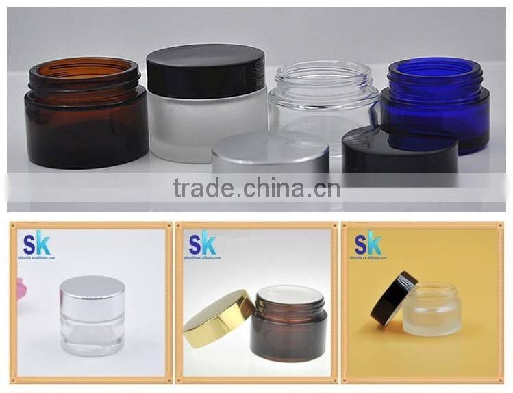 Beautiful 50ml cobalt blue glass jar for cosmetic