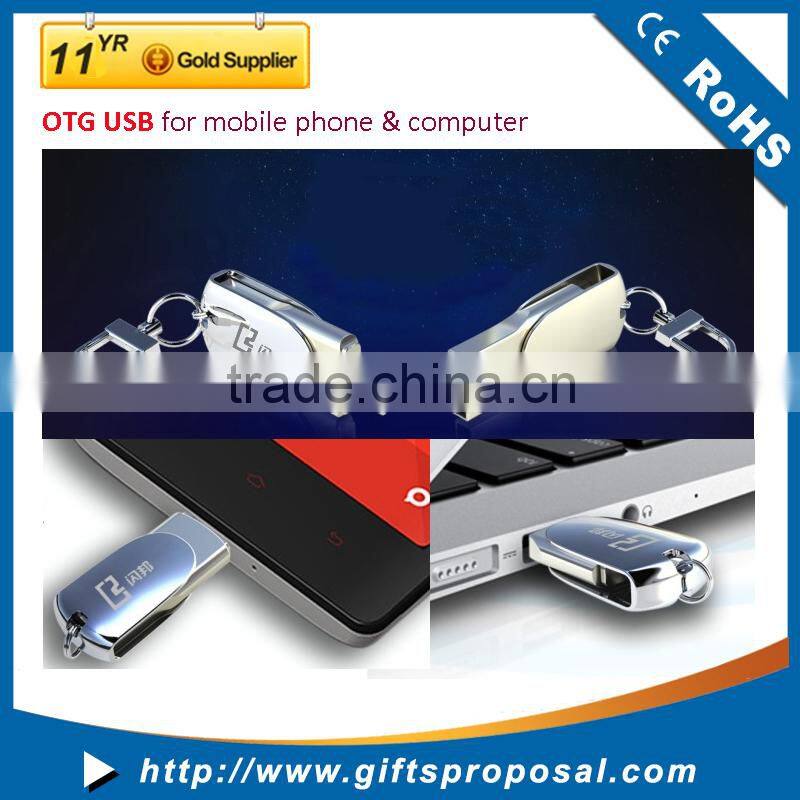 Newest OTG Mobile USB DISK Swivel with high quality Customize 8G,16G,32G,64G storage